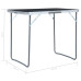 Masă De Camping Pliabilă Cu Cadru Metalic, Gri, 80 X 60 Cm