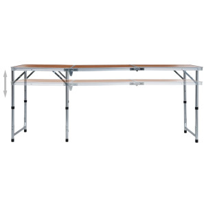Masă De Camping Pliabilă, 180 X 60 Cm, Aluminiu