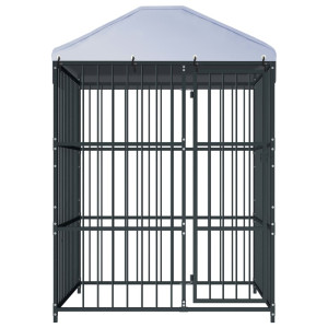 Padoc Pentru Câini De Exterior, Cu Acoperiș, 150 X 150 X 210 Cm