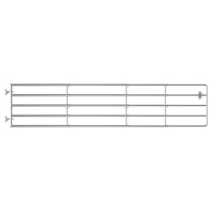 Poartă De Câmp Cu 5 Bare, Argintiu, (150-400) X 90 Cm, Oțel