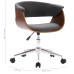 Scaun De Birou Pivotant, Gri, Lemn Curbat Și Material Textil