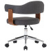 Scaun De Birou Pivotant, Gri, Lemn Curbat Și Material Textil