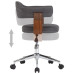 Scaun De Birou Pivotant, Gri, Lemn Curbat Și Material Textil