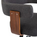 Scaun De Birou Pivotant, Gri, Lemn Curbat Și Material Textil