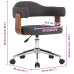 Scaun De Birou Pivotant, Gri, Lemn Curbat Și Material Textil