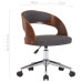 Scaun De Birou Pivotant, Gri, Lemn Curbat Și Material Textil