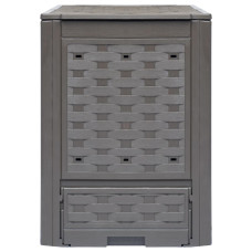 Compostoare Grădină 2 Buc. Maro 60X60X83 Cm 600 L Plastic Ratan