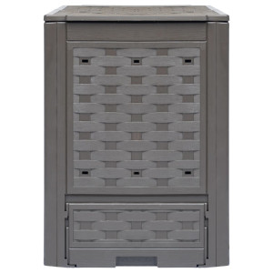 Compostoare Grădină 3 Buc. Maro 60X60X83 Cm 900 L Plastic Ratan