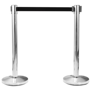Barieră Bandă Retractabilă, Negru, 200 Cm