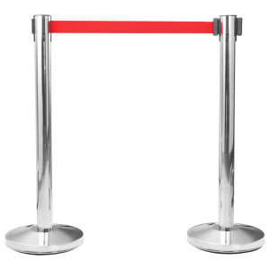 Barieră Bandă Retractabilă, Roșu, 200 Cm