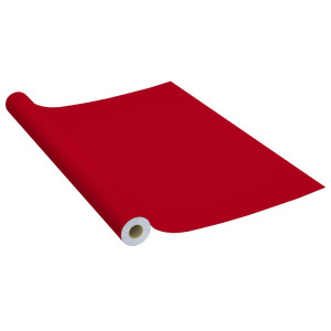 Folie De Mobilier Autoadezivă, Roșu, 500 X 90 Cm, Pvc