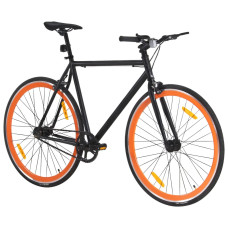 Bicicletă Cu Angrenaj Fix, Negru Și Portocaliu, 700C, 51 Cm