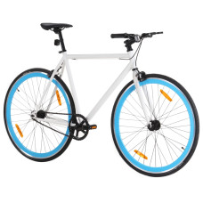 Bicicletă Cu Angrenaj Fix, Alb Și Albastru, 700C, 51 Cm