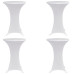 Husă De Masă Cu Picior Ø60 Cm, 4 Buc., Alb, Elastic
