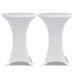 Husă De Masă Cu Picior Ø60 Cm, 4 Buc., Alb, Elastic