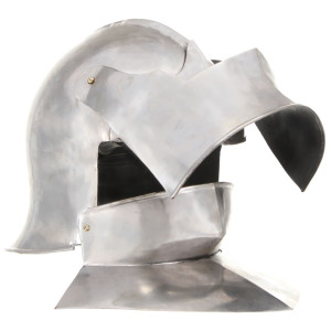 Coif Cavaler Medieval Antic, Jocuri De Rol, Argintiu, Oțel