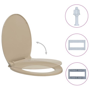 Capac Wc Cu Închidere Silențioasă, Bej, Oval