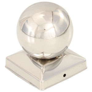 Capace Stâlpi Tip Glob, 6 Buc., 91 X 91 Mm, Oțel Inoxidabil