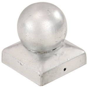 Capace Stâlpi Tip Glob, 6 Buc., 71 X 71 Mm, Metal Galvanizat
