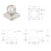 Capace Stâlpi Tip Glob, 6 Buc., 71 X 71 Mm, Metal Galvanizat