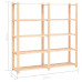Etajere Cu 5 Niveluri 3 Buc. 170X38X170Cm Lemn Masiv Pin 500 Kg