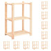 Etajere Cu 3 Niveluri, 10 Buc., 60X38X90 Cm, Pin Masiv, 150 Kg