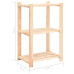 Etajere Cu 3 Niveluri, 10 Buc., 60X38X90 Cm, Pin Masiv, 150 Kg