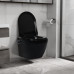Vas Wc Suspendat Fără Ramă Cu Funcție De Bideu, Negru, Ceramică