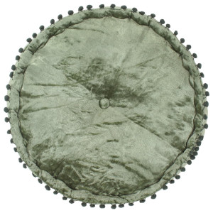 Fotoliu Puf Rotund, Verde, 40 X 20 Cm, Catifea