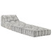 Fotoliu Puf Modular, Gri Cu Dungi, Material Textil