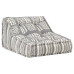 Fotoliu Puf Modular, Gri Cu Dungi, Material Textil