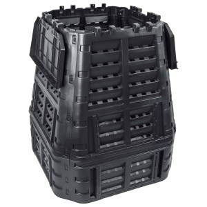 Compostor De Grădină, Negru, 93,3X93,3X113 Cm, 740 L