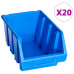 Cutii De Depozitare Stivuibile, 20 Buc., Albastru, Plastic