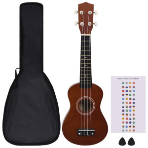 Set Ukulele Soprano, Cu Husă, Pentru Copii, Natural, 21"