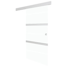Ușă Glisantă, Argintiu, 90 X 205 Cm, Sticlă Esg Și Aluminiu
