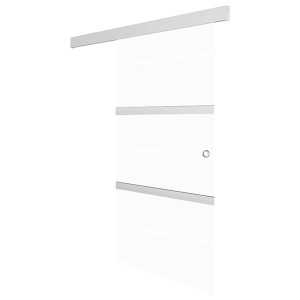 Ușă Glisantă, Argintiu, 90 X 205 Cm, Sticlă Esg Și Aluminiu