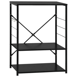 Dulap Cuptor Microunde, Negru, 60X39,6X79,5 Cm, Lemn Prelucrat