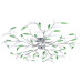 Lustră Cu Brațe Tip Frunze Cristal Acrilic Verde 5 Becuri E14