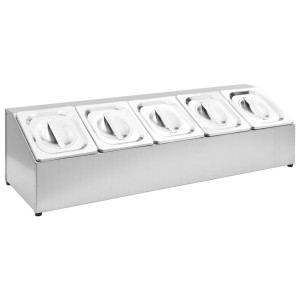 Recipient Gastronorm Cu 5 Secțiuni Gn 1/6 Oțel Inoxidabil
