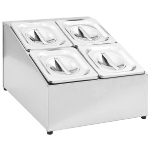 Recipient Gastronorm Cu 4 Secțiuni Gn 1/6 Oțel Inoxidabil