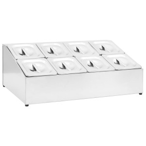 Recipient Gastronorm Cu 8 Secțiuni Gn 1/6 Oțel Inoxidabil