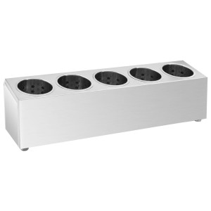 Suport Tacâmuri 5 Inserții Oțel Inoxidabil Dreptunghiular