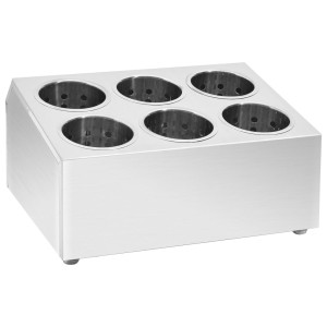 Suport Pentru Tacâmuri, 6 Inserții, Oțel Inoxidabil, Pătrat
