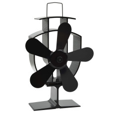 Ventilator De Sobă Cu Alimentare Termică, 5 Palete, Negru