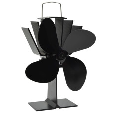 Ventilator De Sobă Cu Alimentare Termică, 4 Palete, Negru