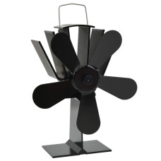 Ventilator De Sobă Cu Alimentare Termică, 5 Palete, Negru