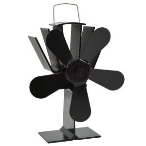 Ventilator De Sobă Cu Alimentare Termică, 5 Palete, Negru