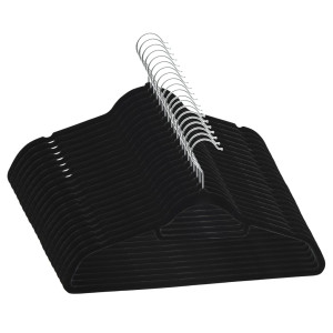 Set De Umerașe Anti-Alunecare, 20 Buc., Negru, Catifea
