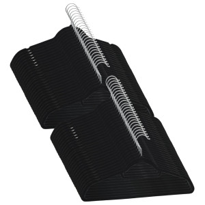 Set De Umerașe Anti-Alunecare, 50 Buc., Negru, Catifea