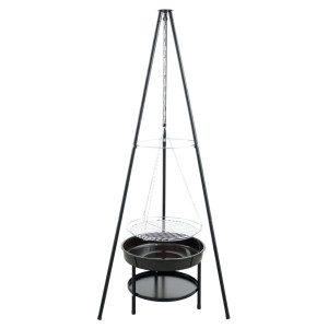 Redfire Grătar De Grădina Cu Trepied Și Vas De Foc, Negru, 50 Cm
